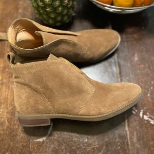 FrancoSarto Suede Leather Ankle Booties Tan. 9M